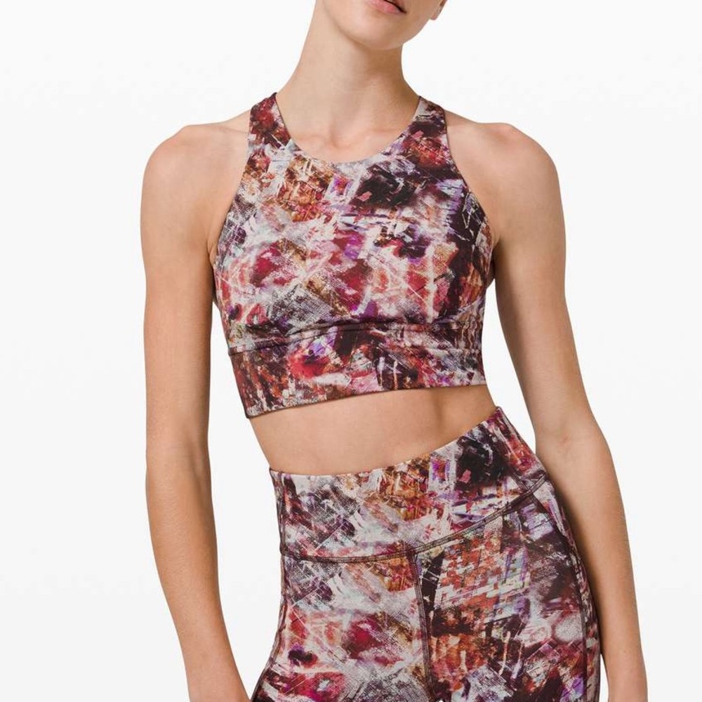 Lululemon Wunder Train Long-Line Bra Medium Support, C/D Cups Urbantricity Multi